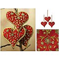 'Red Velvet Heart' Beaded Ornaments (India)