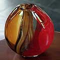 'Crimson and Amber Power' Murano Vase (Brazil)