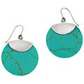 Sterling Silver Turquoise Disc Earrings