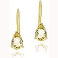 Glitzy Rocks 18k Gold Over Sterling Silver Citrine Pear-shape Earrings