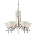 White Marble 5-light Spray Satin Nickel Chandelier