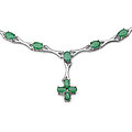 Sterling Silver Genuine Emerald Necklace