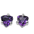 Sterling Silver Genuine Amethyst Stud Earrings