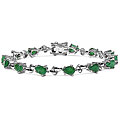 Sterling Silver Genuine Emerald Bracelet