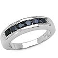 Sterling Silver Genuine Round Sapphire Ring (Size 7)