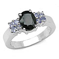 Sterling Silver Sapphire and Tanzanite Ring (Size 7)