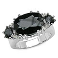 Sterling Silver Sapphire and White Topaz Ring
