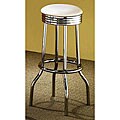 White Retro Chrome Bar Stools (Set of 2)
