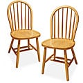 Natural Finish Windsor Chairs (Set of 2)
