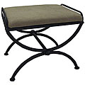 Iron and Microsuede Vanity Stool