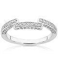 14k Gold 1/4ct TDW Round Diamond Curved Wedding Band