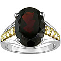 Sterling Silver and 14k Gold Garnet Ring