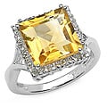 Malaika Glimmering 4.00ctw Genuine Citrine Silver Ring