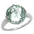 Malaika Sterling Silver Genuine Green Amethyst Solitaire Ring