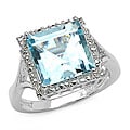 Glimmering 5.84ctw Genuine Blue Topaz Silver Ring