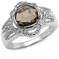 Sterling Silver Genuine Smokey Quartz Ring