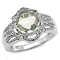 Malaika Sterling Silver Genuine Green Amethyst Ring