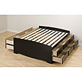 Broadway Black 12-drawer Platform Storage Double Bed