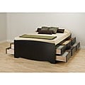 Broadway Black 12-drawer Queen Platform Bed