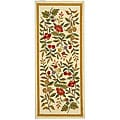Hand-hooked Garden Ivory Wool Runner (2'6 x 6')