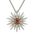 18k Gold 13 1/10ct TDW Certified Clarity Enhanced Diamond Sun Necklace (G, VS2/SI1)