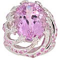 Michael Valitutti 14k Gold Kunzite and 1/5ct TDW Diamond Ring