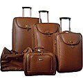 American Flyer Basket Weave 5-piece Luggage Set
