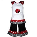 AnnLoren Girls Lady Bug 2-piece Capri Outfit