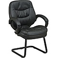 Office Star Deluxe Bonded Leather Visitors Chair with Pillow Top Seat