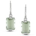 Sterling Silver Green Amethyst Leverback Earrings