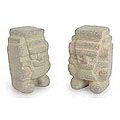 Pair of Ceramic 'Tlaloc, God of Rain' Statuettes (Mexico)