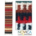 Mexican Zapotec 'Diamond Path' Wool Rug (1'4 x 5'2)
