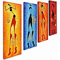 Compelling information on abstract Aka Hand-painted 'Abstract Human' Oil Paintings (Set of 4)