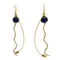 Brass Dark Bead and Dangles #7 Earrings (Kenya)