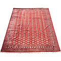 Pakistani Bokhara Red Wool/ Cotton Rug (6' x 9')
