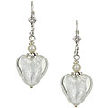 Charming Life Sterling Silver Clear Glass Heart Earrings