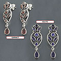 Sterling Silver Gemstone Drop Earrings (India)