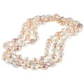 DaVonna 14k Gold Freshwater Pearl Multi-colored Bead Necklace (11-12 mm)