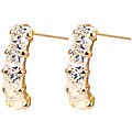 14k Yellow Gold Cubic Zirconia Curve Earrings
