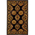 Handmade Heritage Mahal Black Wool Runner (2'3 x 4')