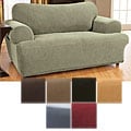 Stretch Waffle-texture T-cushion Loveseat Slipcover