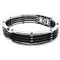 Stainless Steel and Rubber Wide Bangle
