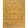 Handmade Classic Heirloom Beige Wool Rug (5' x 8')
