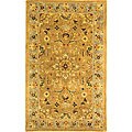 Handmade Classic Heirloom Beige Wool Rug (3' x 5')