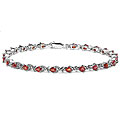 Silver Orange Sapphire Bracelet