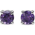 Sterling Silver Amethyst Stud Earrings