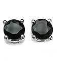 Silver Genuine Sapphire Stud Earrings