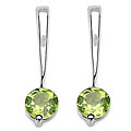 Malaika Sterling Silver Genuine Peridot Round-cut Earrings