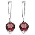 Malaika Silver Round Garnet Earrings