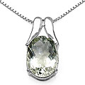 Sterling Silver Green Amethyst Necklace